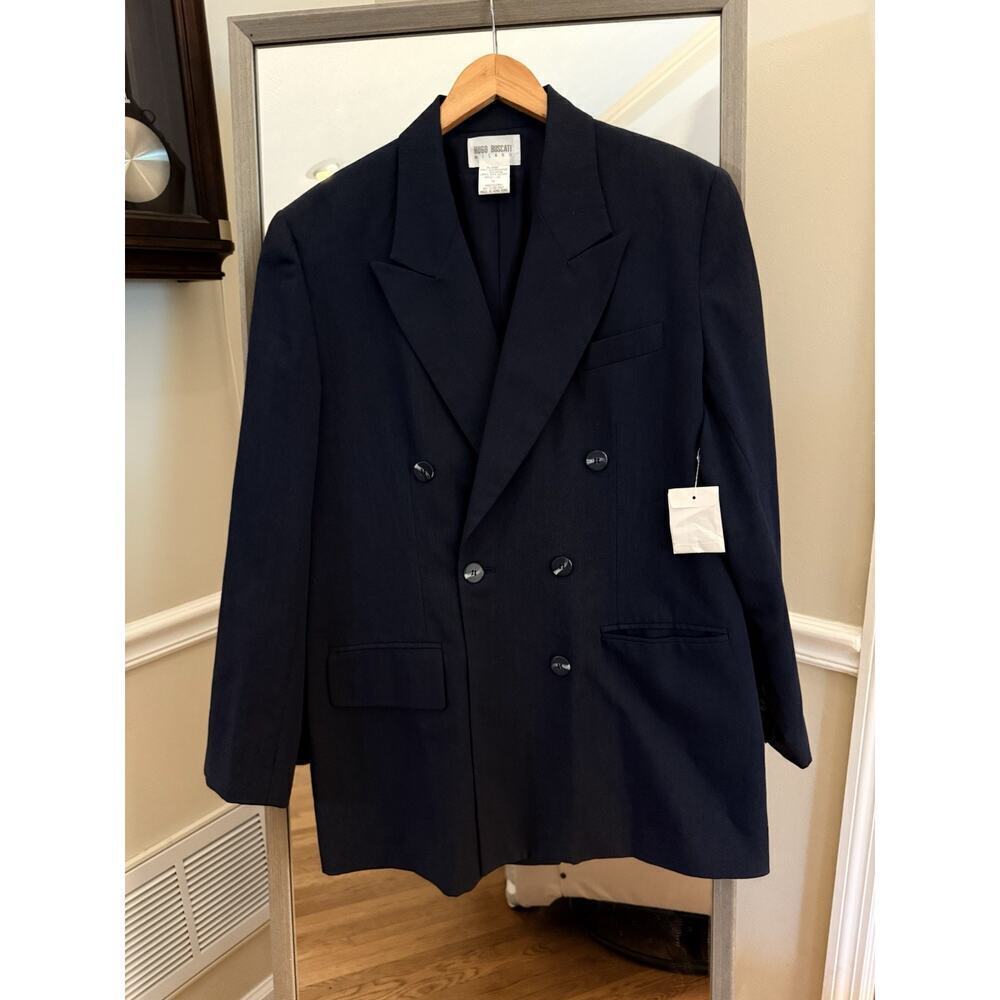 Hugo Buscati Navy Double Breasted Blazer Women's 14